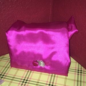 Rose Quart silk makeup clutch by Doodlez